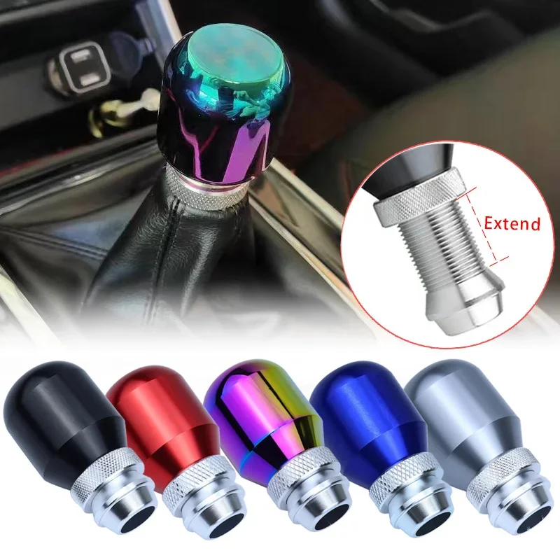 Pomello Del Cambio Universale Qiilu – Alluminio Rosso 13 Cm – Leva Manuale Per Auto, Tuning Sportivo