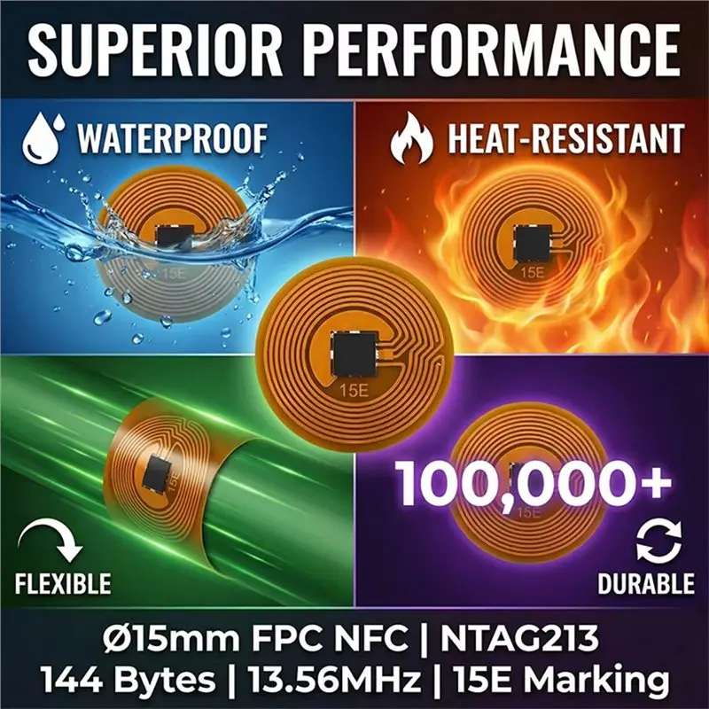 【SURPISE】FPC 태그 태그 미니 유연성, 고주파, NXP 칩이 포함된 전자 미니 차량 태그, 15Mm