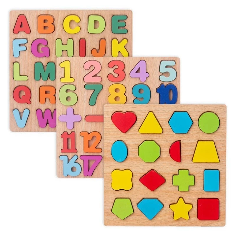 Jouets En Bois Montessori Pour Bébés De 1 2 3 Ans, Puzzle D