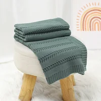 Newborn Baby Blanket Cotton Knit Infant Girl Boy Bedding Quilt 90*70CM Fashion Solid Toddler Stroller Swaddling Super Soft Plaid 3