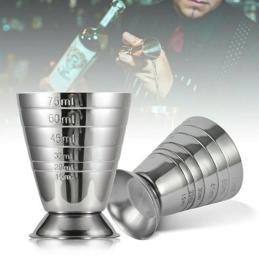 75ml Stainless Steel Cocktail Measuring Jigger Shot Cup Ounce Jigger Bar  Wine Tools Cocktail Liquor Measuring Cup Bartender Tool - AliExpress