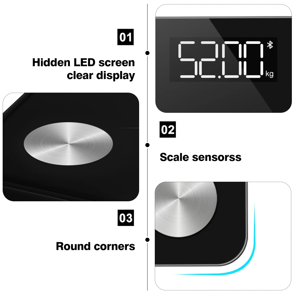 Electronic Scale Weight Scale Body Fat Scale Smart Wireless Digital Weight Scale Body Composition Analyzer With Smartphone App Bluetooth-compatible