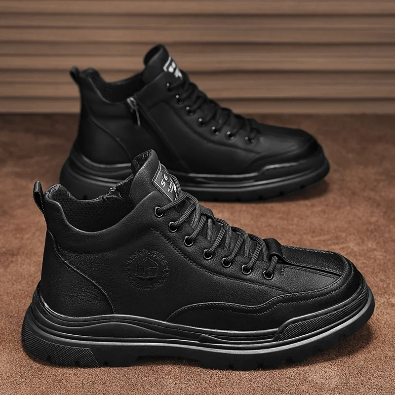 New high-quality medium and high top leather comfortable Martin boots for autumn and winter outdoor fashion casual walking shoes