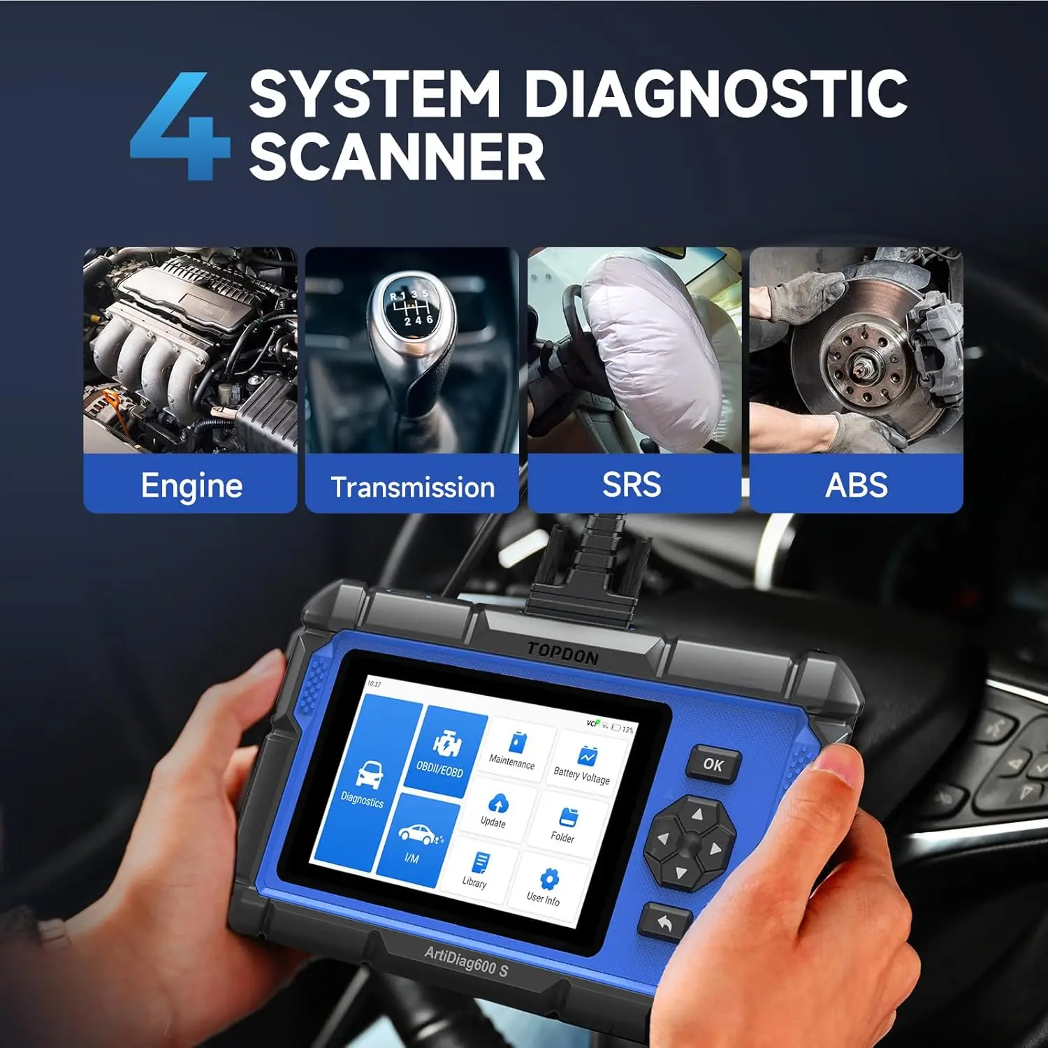 Topdon-自動車診断ツール,車両スキャナー,artiDiag600s,OBD2,abs,sms 