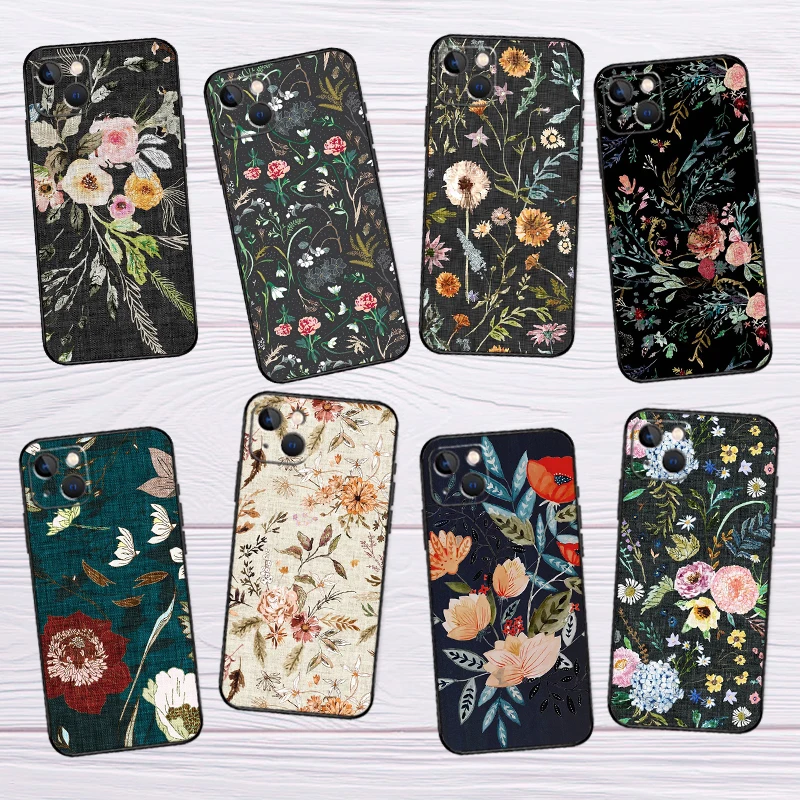 Custodia Per Telefono Con Bouquet Floreale Midnight Per Iphone 12 15 14 11 Pro Max Xs X Xr 7 8 Plus Se Custodia Per Telefono Per Iphone 13 Pro Max