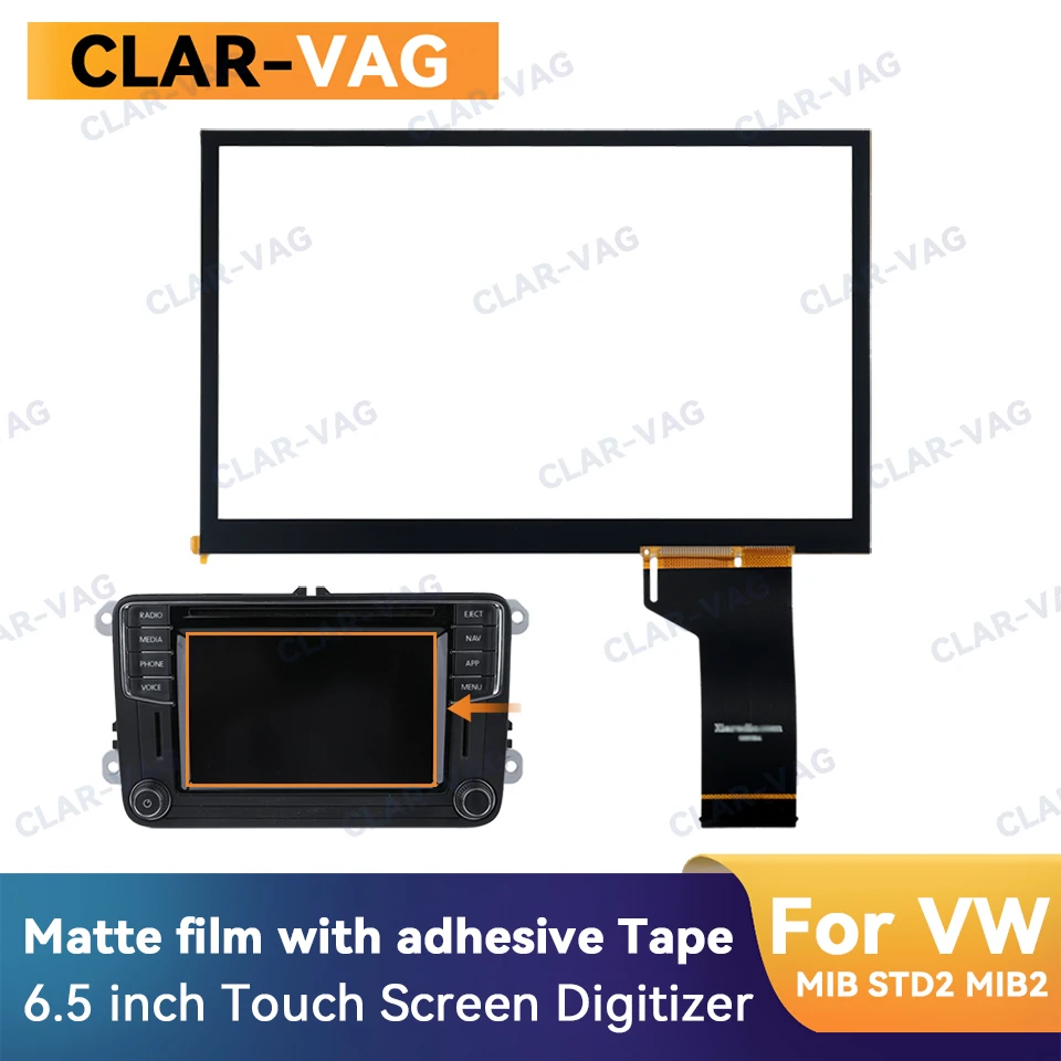 Glass Touch Screen Panel for VW MIB 682 680 200 Car Radio 6.5 Inch touch screen display
