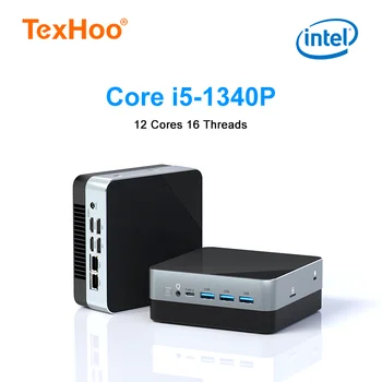 Mini PC tascabile di 13a generazione i5 1340P i5 1355U i3 1115G4 DDR5 32 GB di RAM NVME WIFI6 NUC Mini PC da gioco Computer portatile 2 LAN HTPC 1