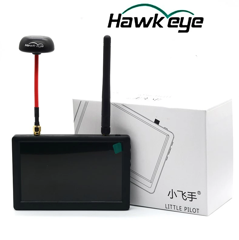 Hawkeye Little Pilot 3 5.8G 40CH 5inch 800x480 700CD 16:9 FPV Monitor with Diversity Dual Antenna for FPV Racing Drone Vehicle