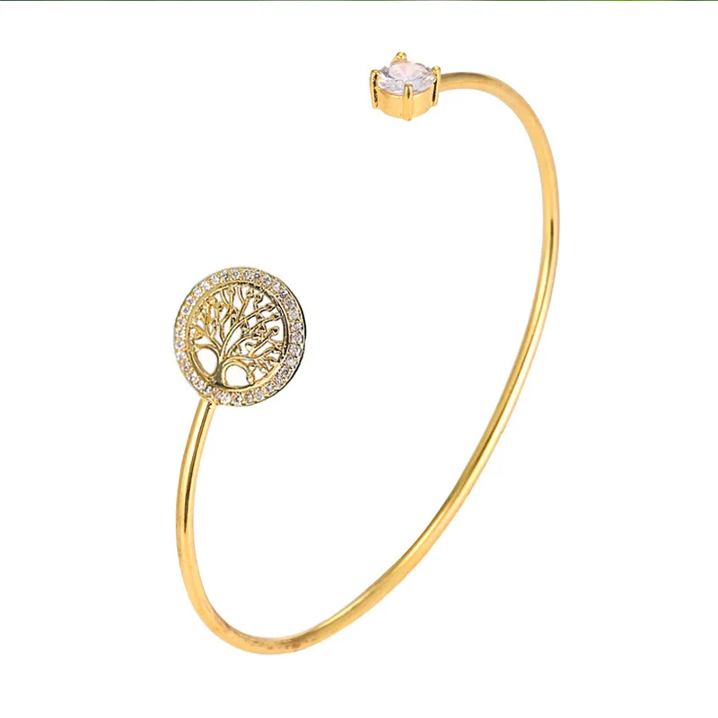 Crystal Bracelet Fashion Zircon Life Tree Bracelet Adjustable Bracelet Zircon Bracelets for Women Life Tree Jewelry Birthday Anniversary Gift