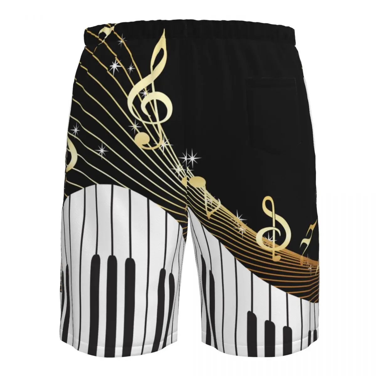 Men's Swim Shorts Summer Swimwear Man Swimsuit Trunks Beach Shorts Surf Board Male Clothing Pants Piano Keys Musical Notes