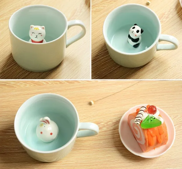 

New Arrive Creative Cartoon Ceramic Mugs Cute Animal Coffee Milk Tea Cup 220ml Novelty Birthday Gifts Mugs