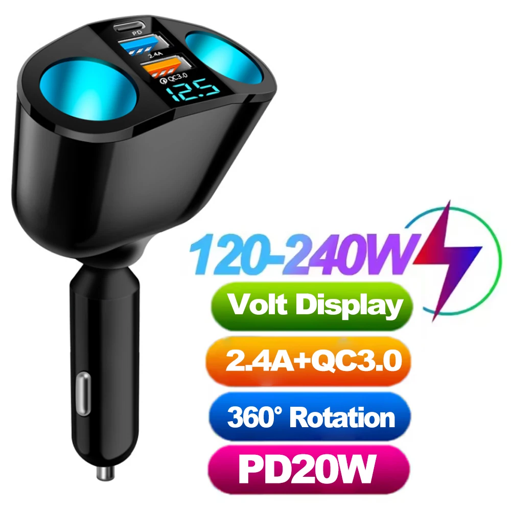 Car Fast Charger Adapter PD QC3.0