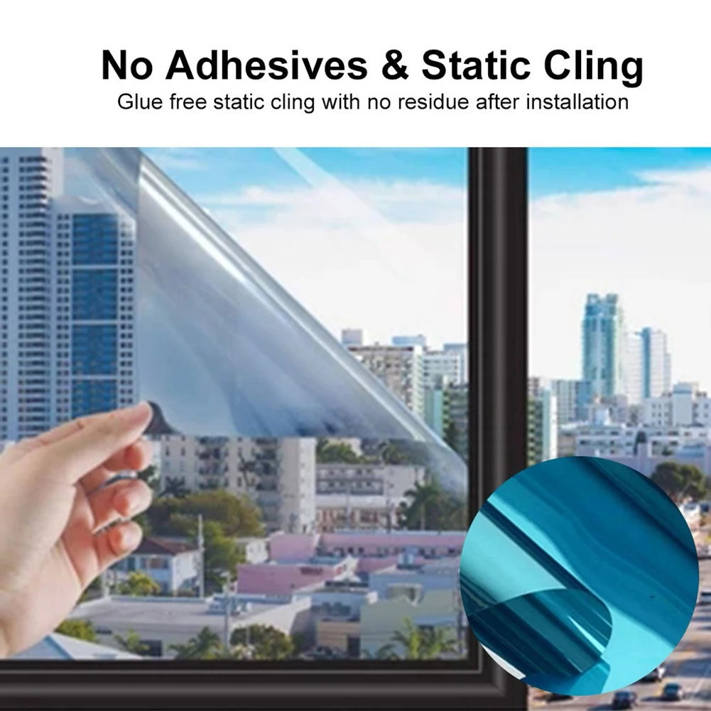 1 Pcs Window Thermal Insulation Privacy Film Transparent UV Infrared Cut Skin Protection Prevents Furniture Walls Fading Window