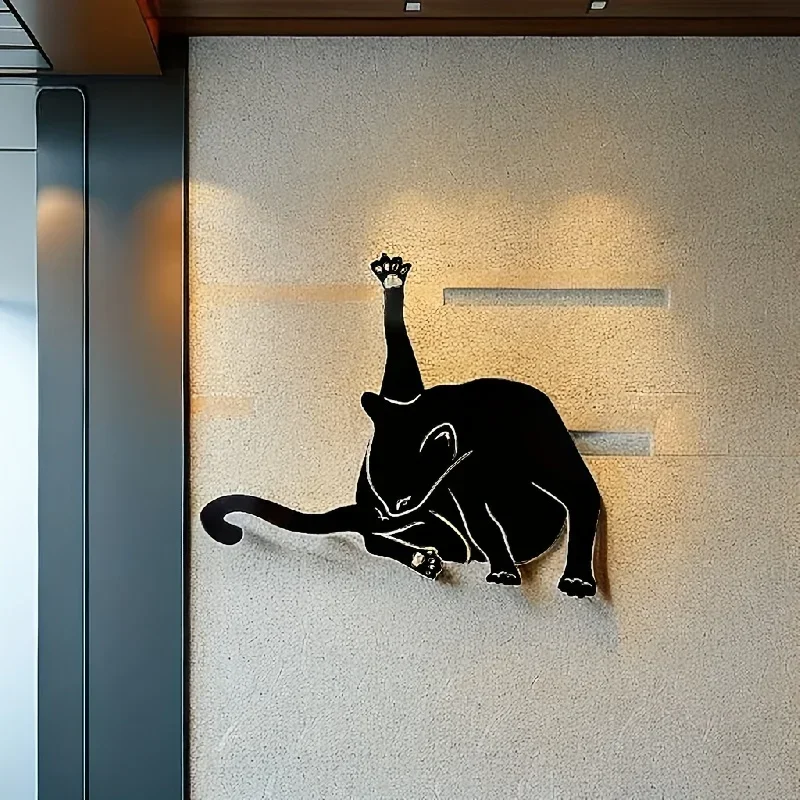 

CIFBUY Decoration 1pc Wall Decoration Metal Crafts Pendant Black Cat Metal Art Home Decor Outdoor Courtyard Indoor Applicable De