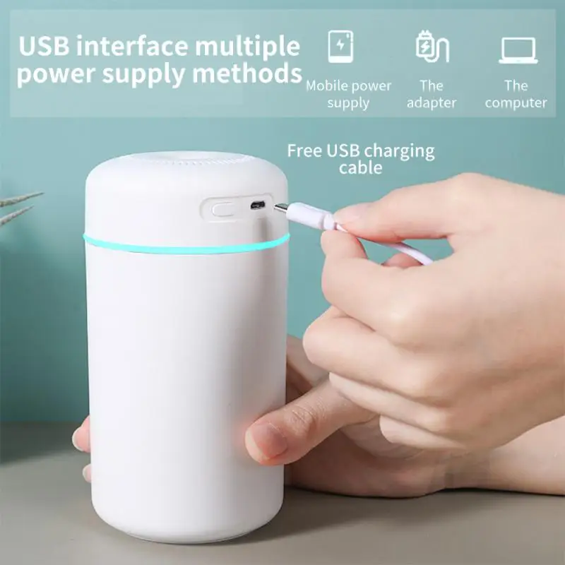 1 PCS Portable 420ml Air Humidifier Aromatherapy Humidificador For Home Car USB Sprayer With LED Color Night Lamp Purifier 3