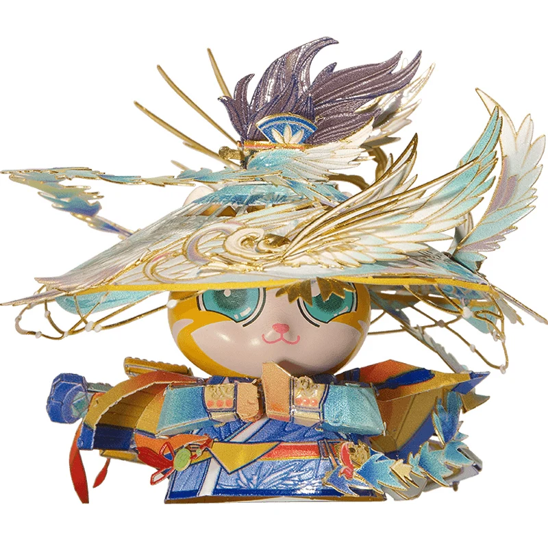 

Металлический 3D-пазл MU «Кот-герой», набор для сборки своими руками, лазерная вырезка, подарок для взрослых