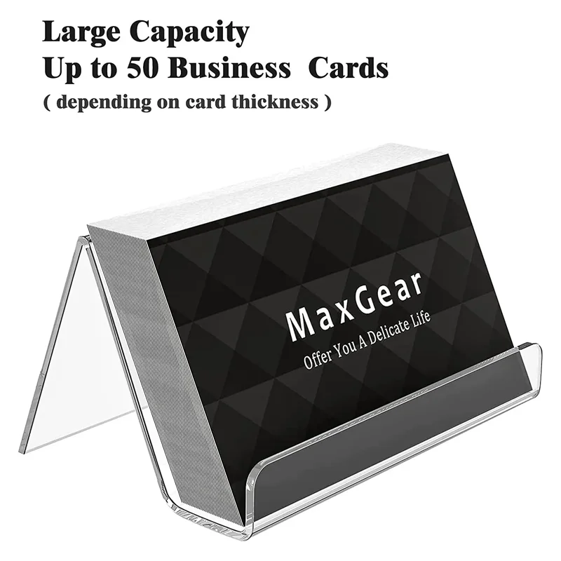 1Pc Klar Acryl Visitenkarte Halter Für Schreibtisch Kunststoff Visitenkarten Display Halter Stehen Name Karten Organizer Karte Regal – Detail 3