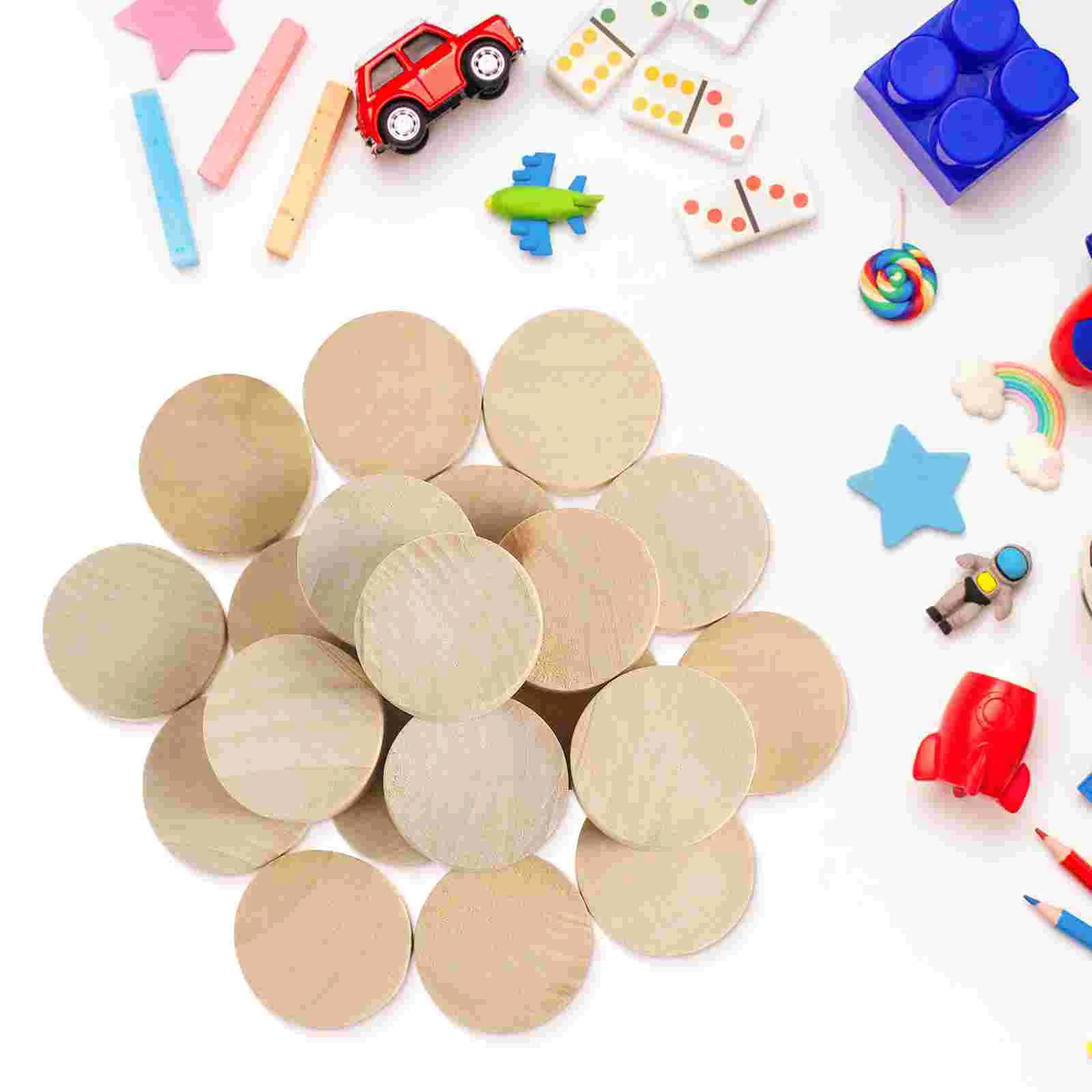 

20 Pcs Funny Fast Sling Puck Game Accessories Wooden Chess Parent-child Interactive Wood Chess Toys Parts