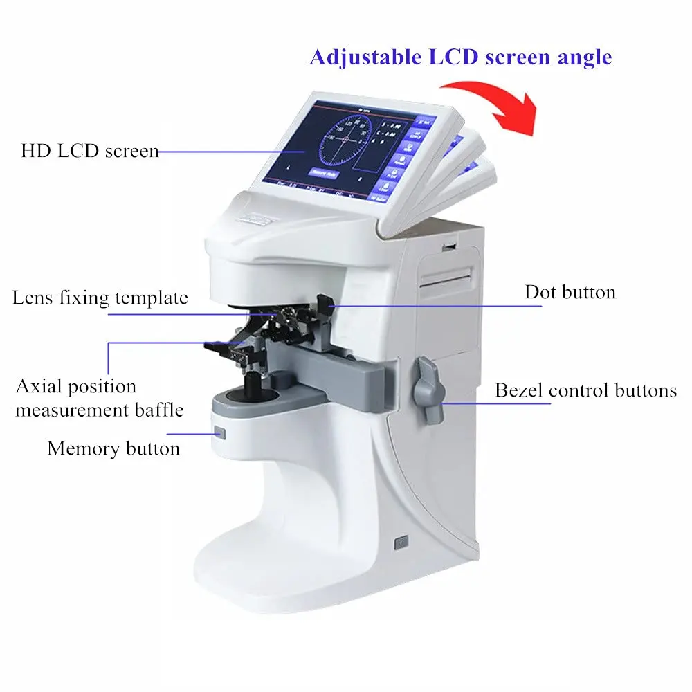 Auto Lens Meter 7 Inch Touch Screen Uv Pd Printing Focimeter Lensometer