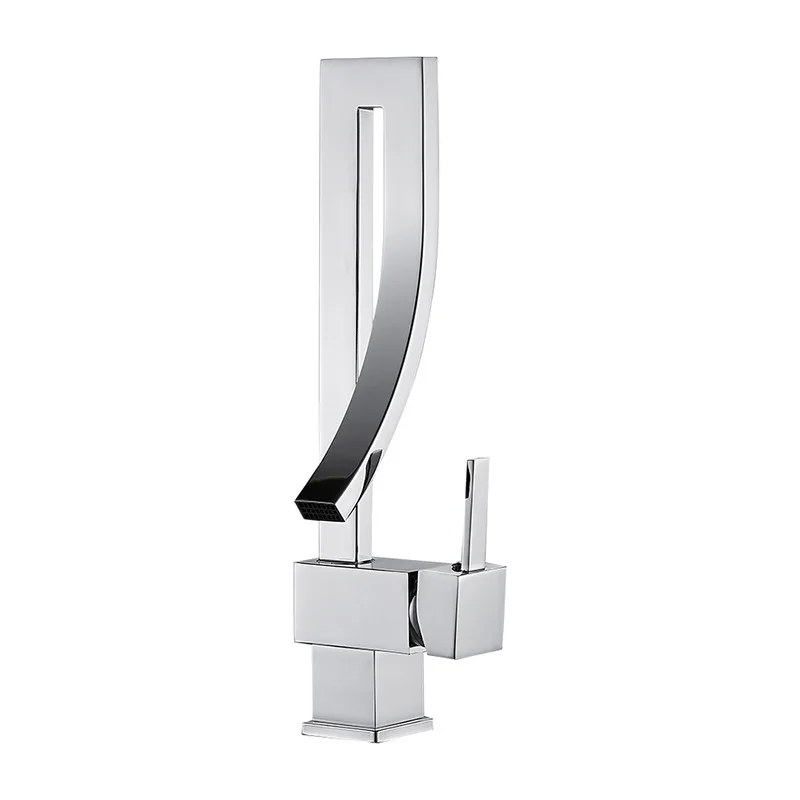Artistic personality creative basin black faucet copper hot and cold water brushed paint golden faucet