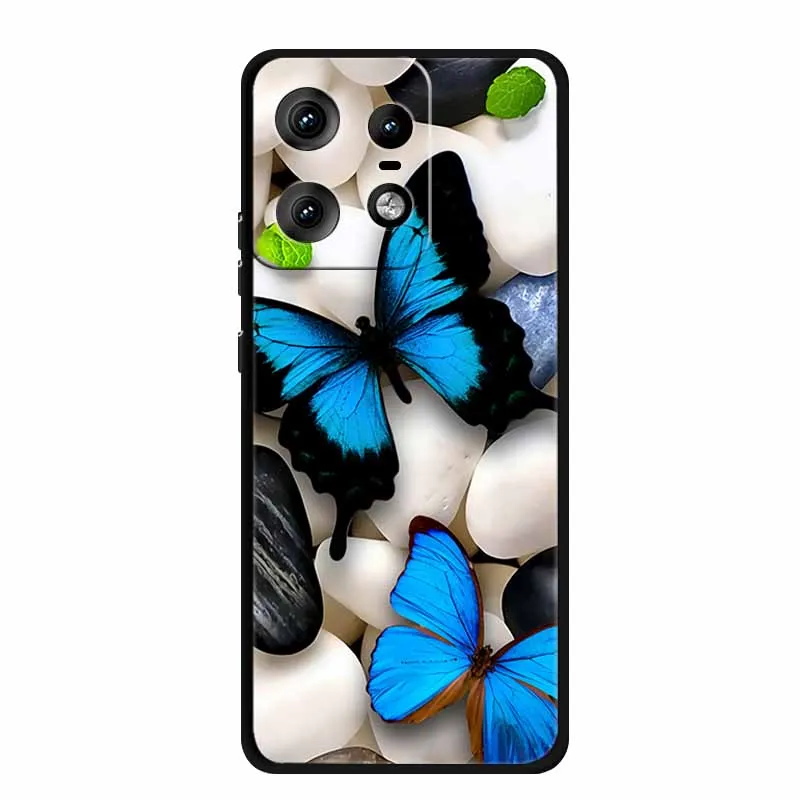 Charming Cat Design Soft TPU Silicone Phone Case - Painted Back Cover for Motorola Moto Edge 50 Pro 5G 2024