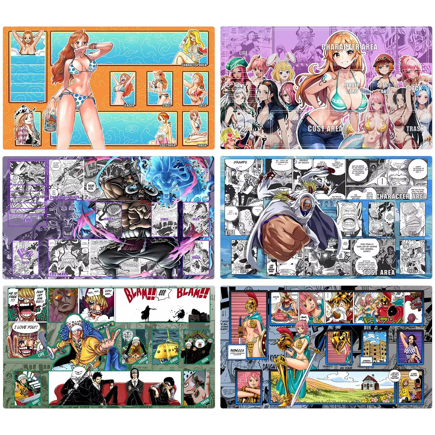 60*35*0.2Cm OPCG One Piece Nami Zoro Kaidou Dedicated Game Card Mat Diy Battle Game Anime Lock The Edge Table Mat Gift Toys