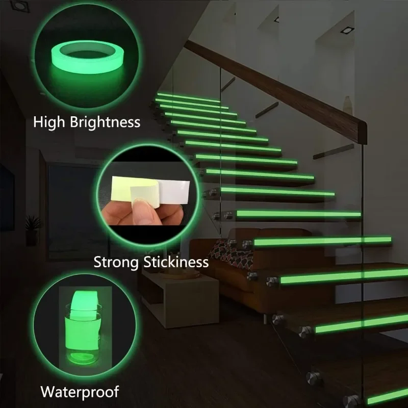 Self-adhesive Luminous Fluorescent Safety Tape for DIY Decorative Stage Stair Warning