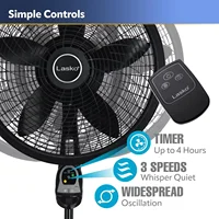 NEW Oscillating Cyclone Pedestal Fan, Adjustable Height, Timer, Remote Control, 3 Speeds, for Bedroom, Living Room Home Office 2