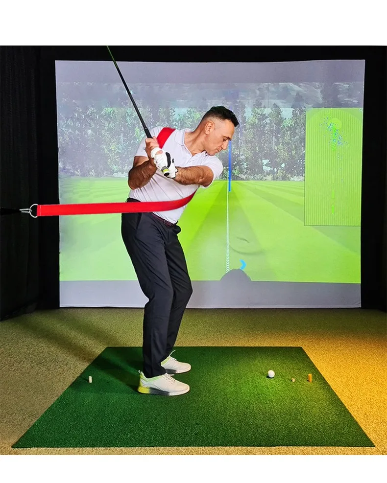 Golf Swing Trainer Golf Practice Physical Fitness Pull Rope Golf Twist Training Strap Strengthens Balance Swing Training Aid