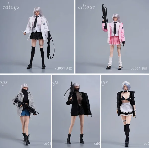 

Cdtoys Cd051 1/6 Scale Maid Dress Student Hoodie Suit Set for 12'' Female Ph