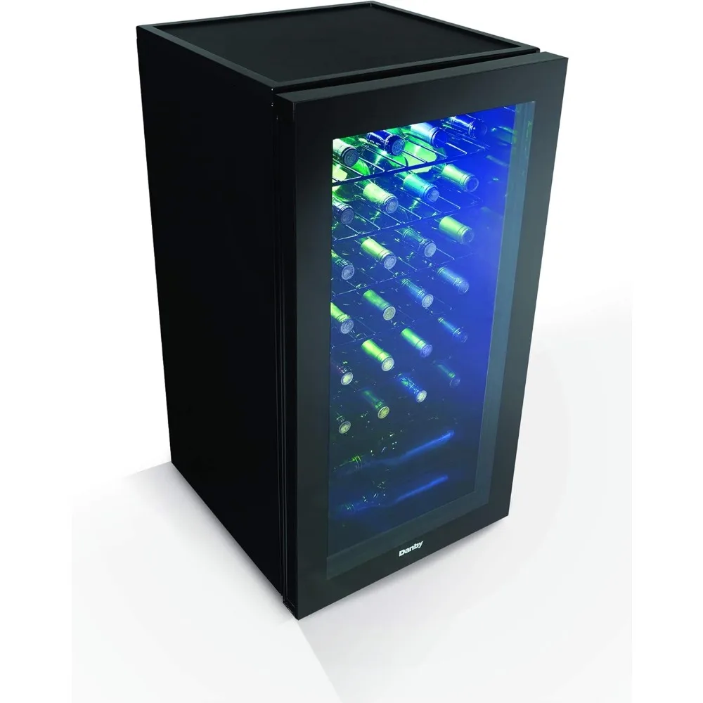 Free Standing Wine Cooler, Holds 36 Bottles, Single Zone Drinks Fridge with Glass Door-Beverage Chiller for Kitchen
