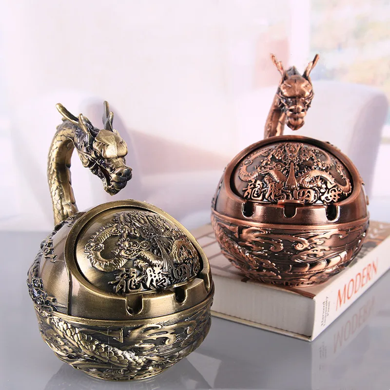 Europäische Retro Hause Aschenbecher Kreative Persönlichkeit Trend  Sphärische Metall Deckel Multi-funktionale Büro Aschenbecher Rauchen  Zubehör - AliExpress