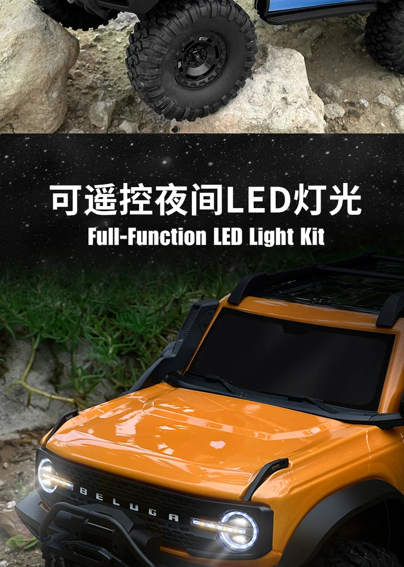 リモートコントロール付き電動オフロードカー,RCカー,LED,4wd