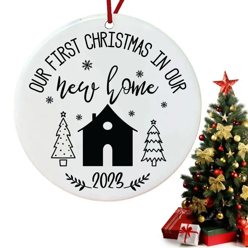 

First Christmas In Our New Home 2D Acrylic Printed Christmas Tree Decorations Remember Ornaments Housewarming Gift for New Home