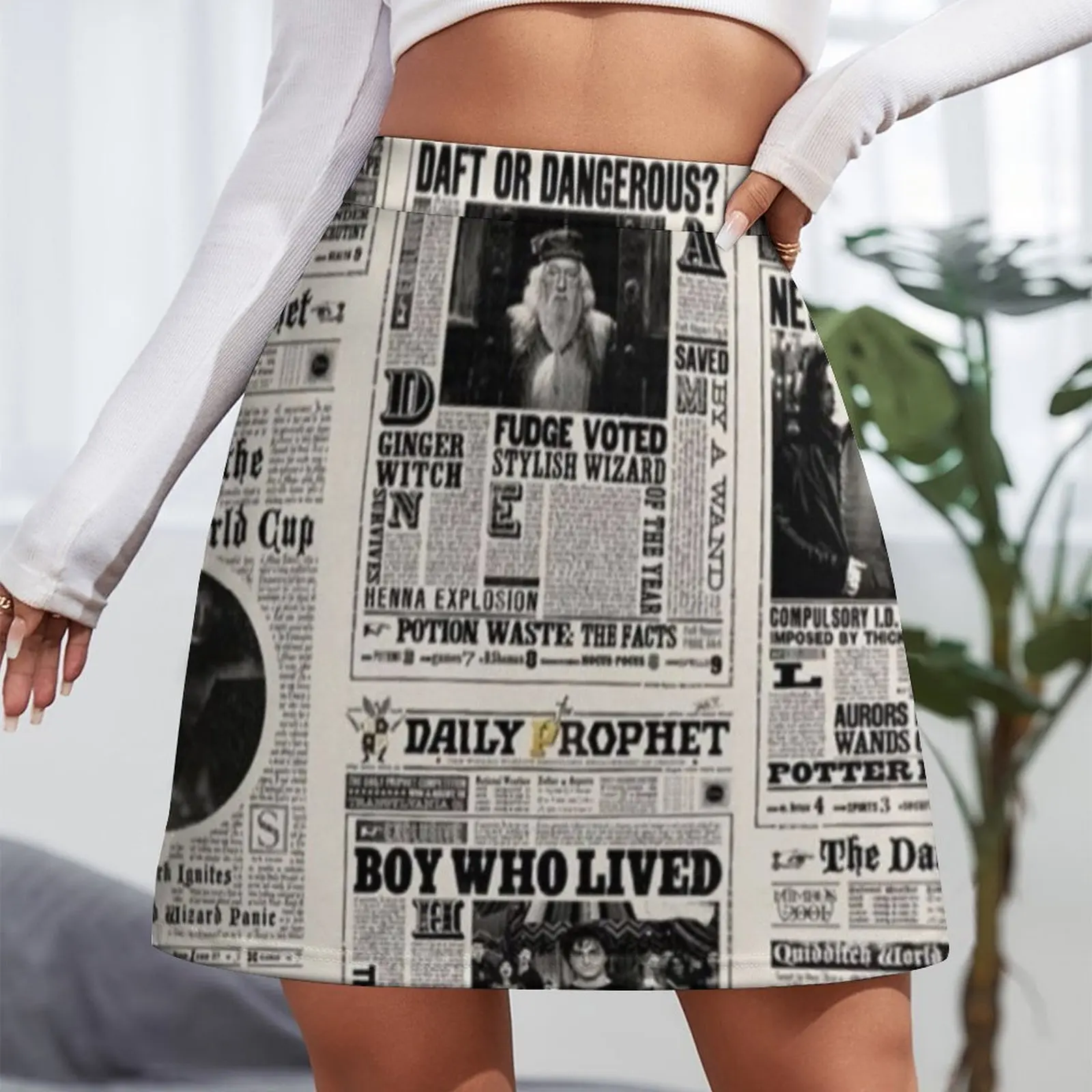 Newspaper Mini Skirt sexy short mini skirts women clothes Korean skirts