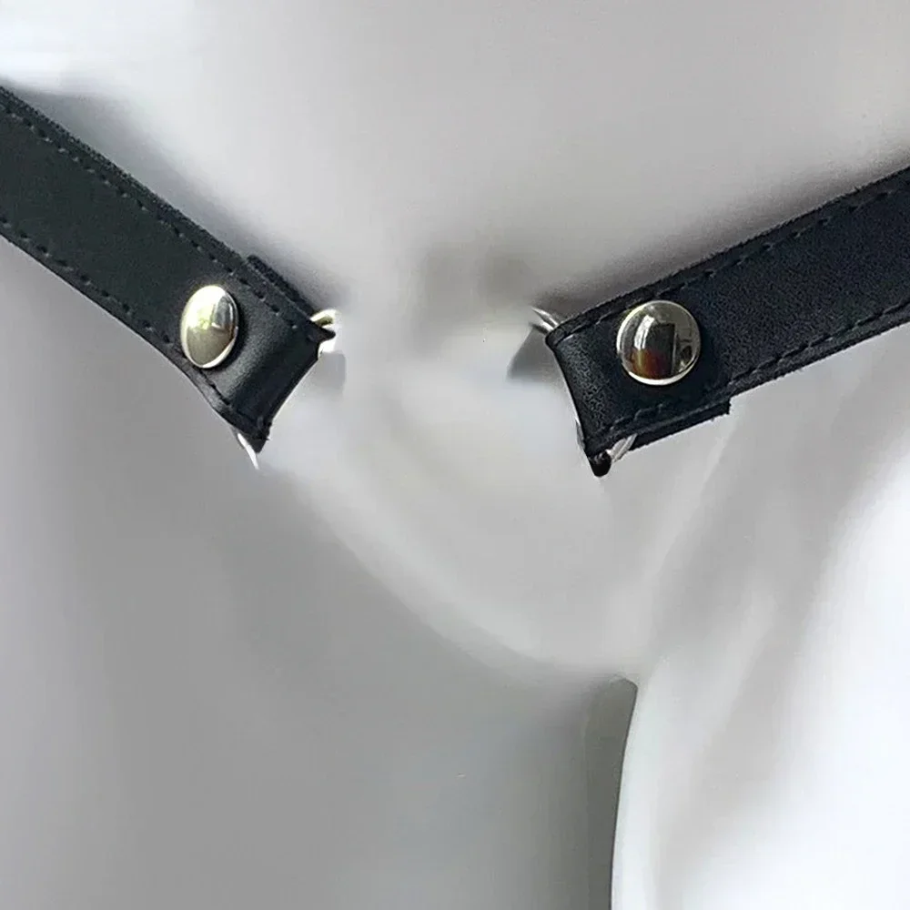 Penis Chastity Cage Chastity Lock Sex Toy Chastity Cage Accessory PU Leather Anti-off Auxiliary Belt Adjustable Rope