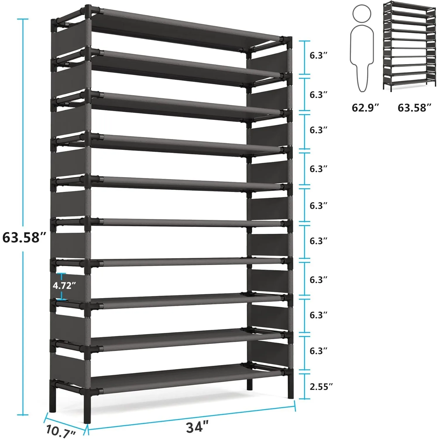 Multi-layer storage Rack, Large Capacity Organizer, bedroom furniture Shoe Shelf for 50 Pair, Book shelf, Versatile usage 3