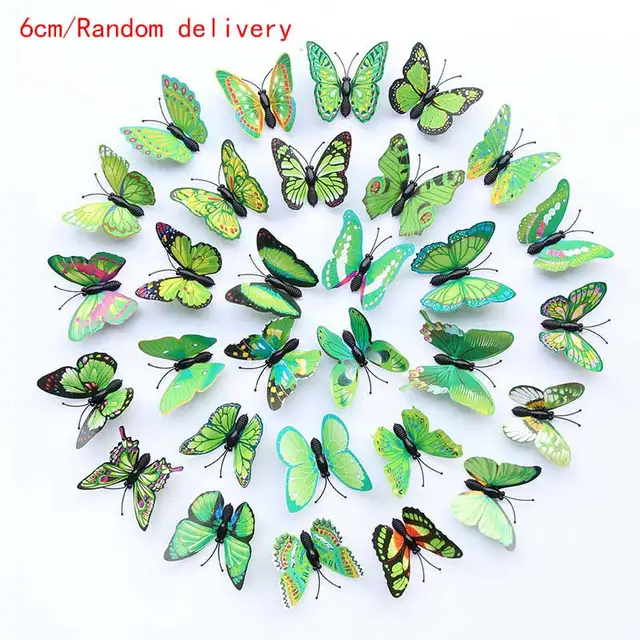 10PCS Fashion Butterfly Hair Clips for Women Girls Wedding Photography Head Clips Hairpin Hairgrips Decoration Hair Accessories 6cm green