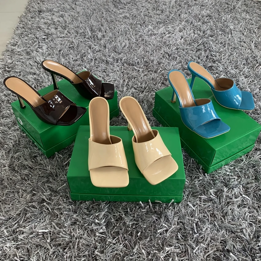 Summer Women Sandals Square Toe Ladies Heel Mules Sexy Thin High Heels Sandals Slippers Female Fashion Woman Shoes women slippers,women high heels,platform high heels sandals,platform sandals,ankle buckle sandals