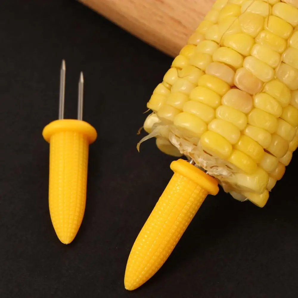 Corn Fork Bbq Tool 10/30/50 Pcs Corn Holder Corn on The Cob Holders Stainless Steel Dessert Fruit Forks for Camping Double BBQ Supplies