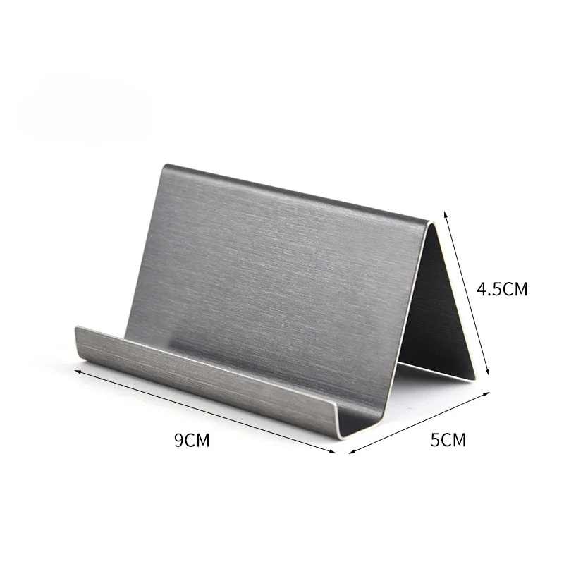 Metal Business Card Name Tag Display Rack Stand Desktop Table Organizer Cellphone Holder Conference Room Accessories card display stand desk card holder card holder