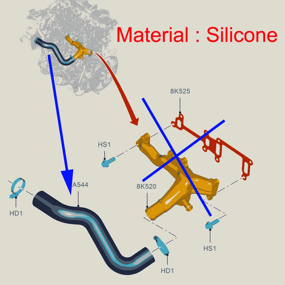 

For Ford Ranger Puma 2.2 3.2 Turbo Diesel 16v 20v 2012-2017 Silicone Turbo Hose Tube Pipe 1761447