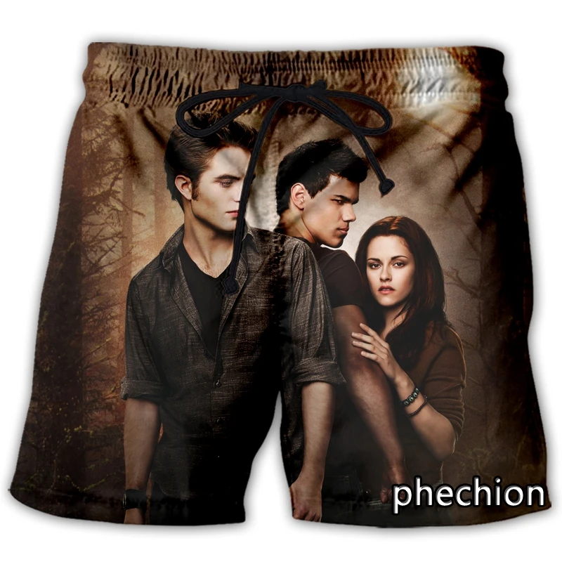 

phechion New Men/Women The Twilight Saga 3D Printed Casual Shorts Fashion Streetwear Men Loose Sporting Shorts A106