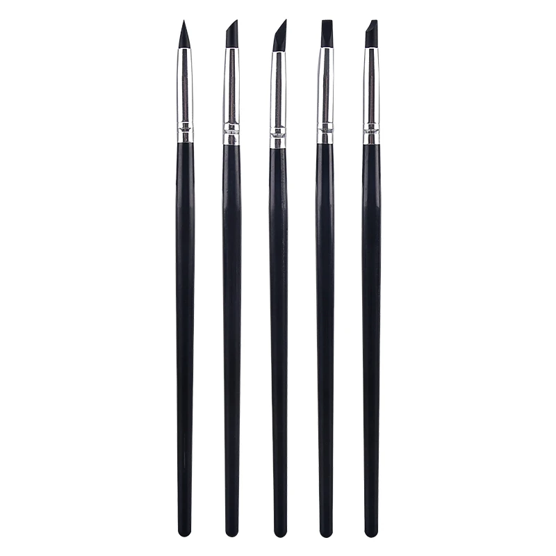 Silicone masking fluid pen Soft rubber tip 5Pcs For watercolor drawing Craft painting Modelling pen Clay carving tool set