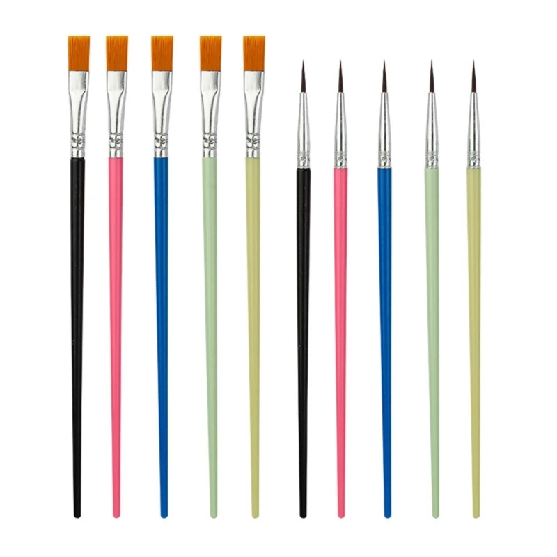 20 Pcs Flat Acrylic Paint Brush Wide Paint Brushes Watercolor Quality  Synthetic Artist Paint Small Brush Bulk Painting Brush for Detail Art  Painting Oil for Kids Students (Black, 1 Inch) 