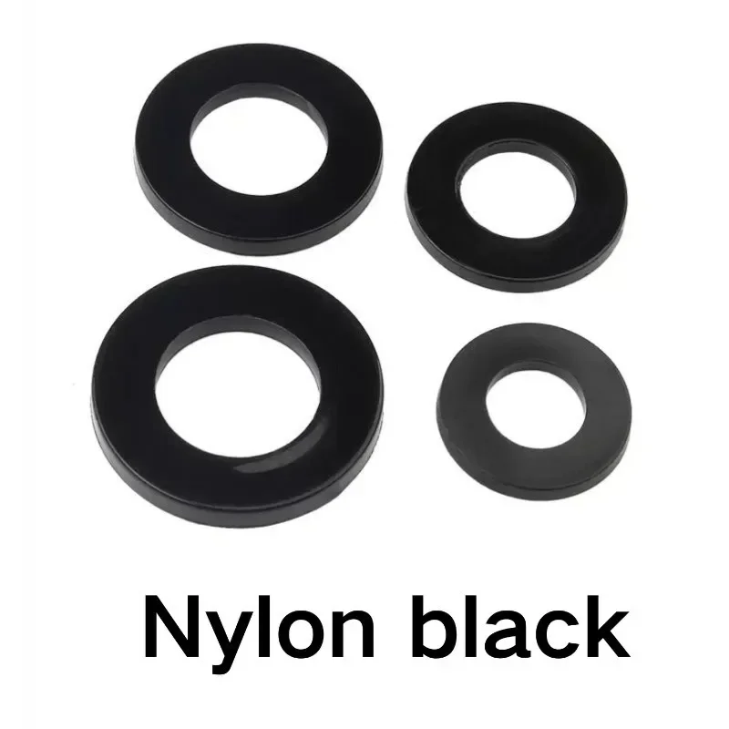 Nylon Flat Washer Set - Black & White Plastic Sealing Insulation Rings