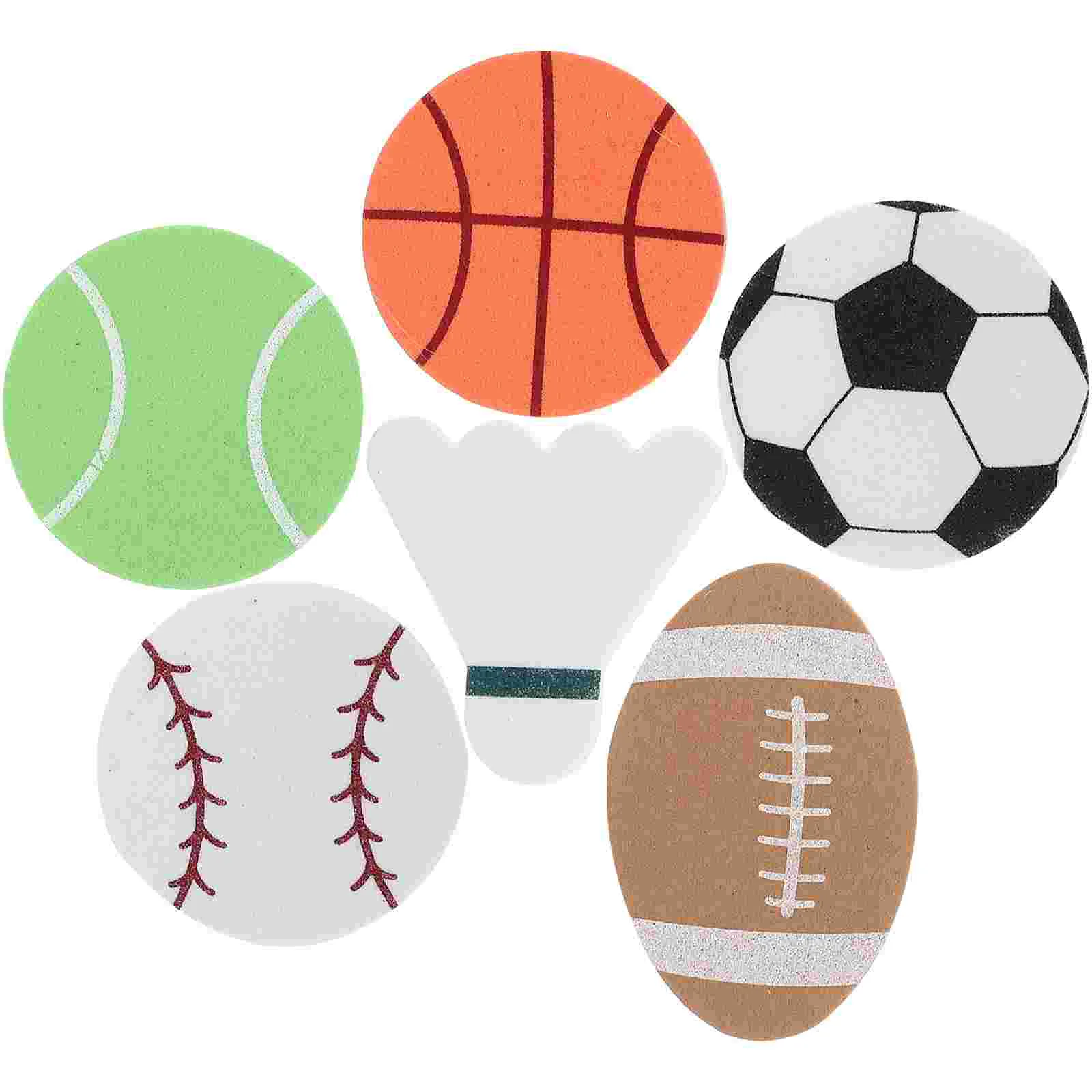 

4 Packs Foam Ball Sticker Soccer Theme Party Decors Scrapbook Stickers for Baseball Football