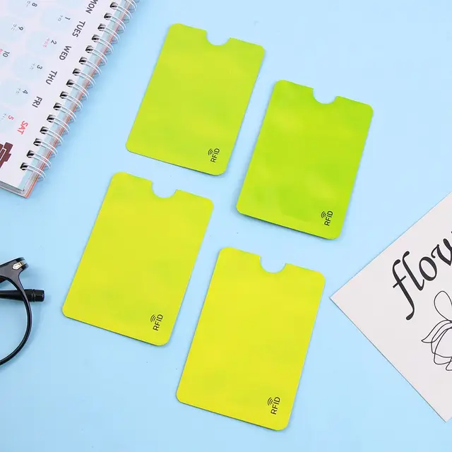 5PCS Cover Credit Cards Bank Safety Anti Thief Rfid Card Holder Blocking Aluminium 3