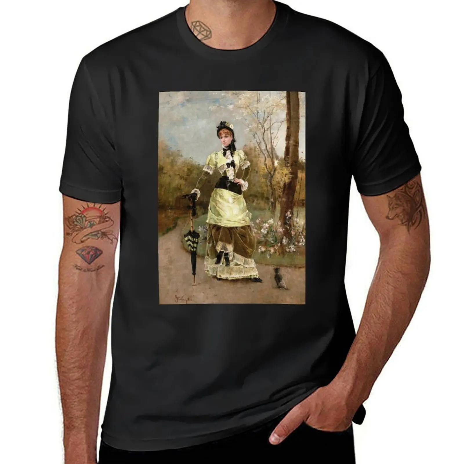 La Parisienne (1880) Альфред Стивенс (бельгийский, 1817 - 1875) Футболка простые строгие регулируемые футболки для мужчин