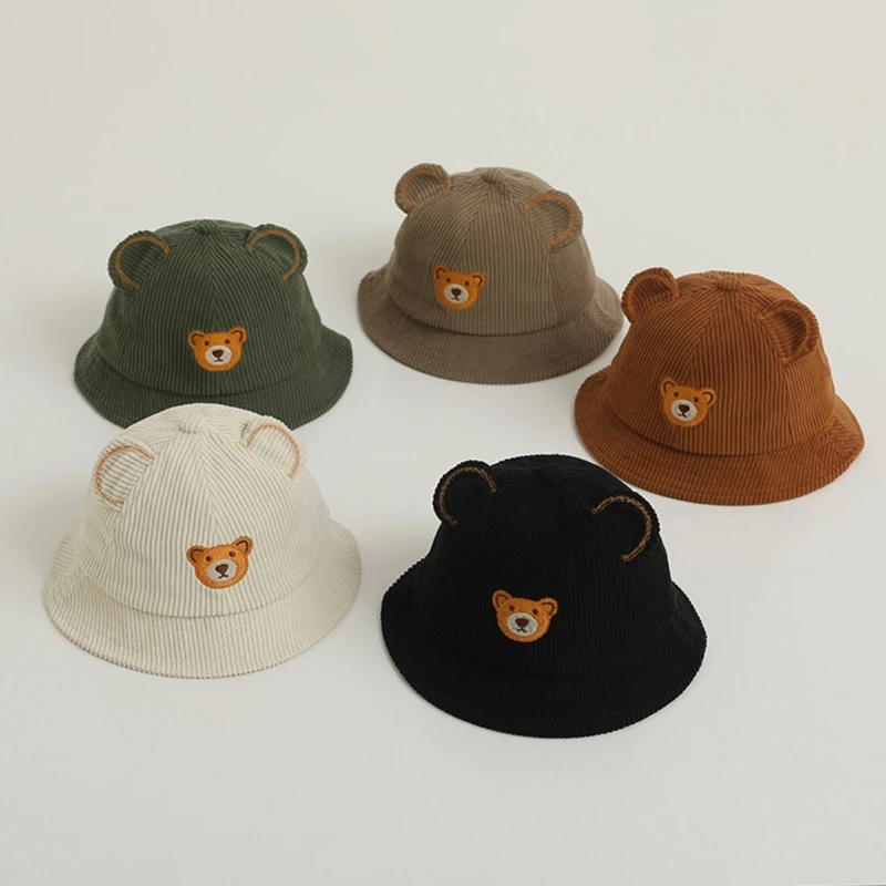 

Spring Summer Baby Hat Cartoon Bear Bucket Hat Breathable Fisherman Hat Sun Cap for 3-16 Months Boys Girls